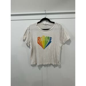 Re/Done Logo Crop Tshirt Size L